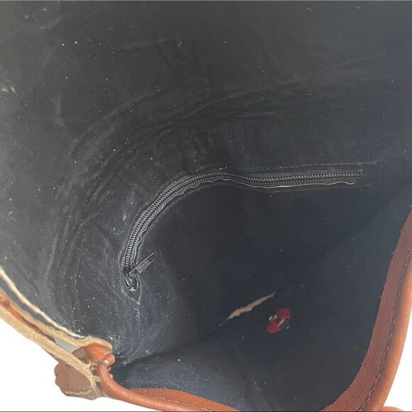 HANDMADE Boho Leather Crossbody Shoulder Purse Bag Cognac Brown - Picture 9 of 11